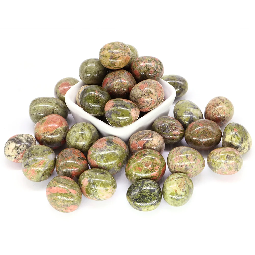 Natural Tumbled Gemstone Unakite Quartz Healing Crystal Mineral Specimen Reiki Energy Stone Collection Home Aquarium Decoration