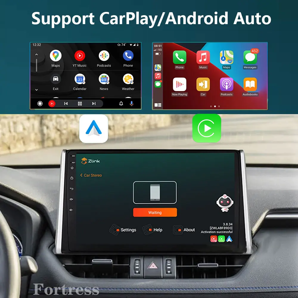 Android 13 Carplay Auto For Toyota RAV4 5 XA50 2018 2019 2020 2021 2022 2023 Multimedia Car Radio Player WIFI+4G DSP 2DIN Stereo