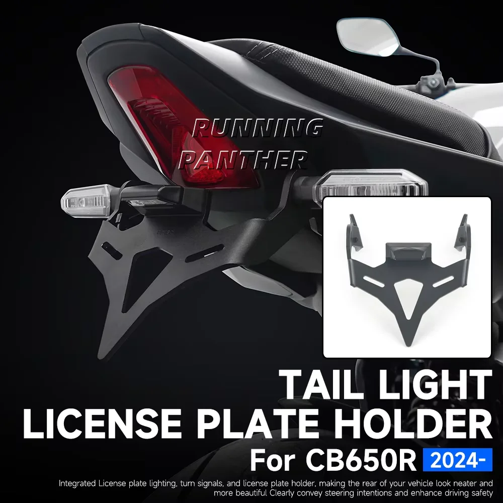 

2024- For Honda CB 650R CB 650 RCB650R Motorcycle Rear Short Tail Stock Tidy License Plate Holder Tailstock Bracket LED Light