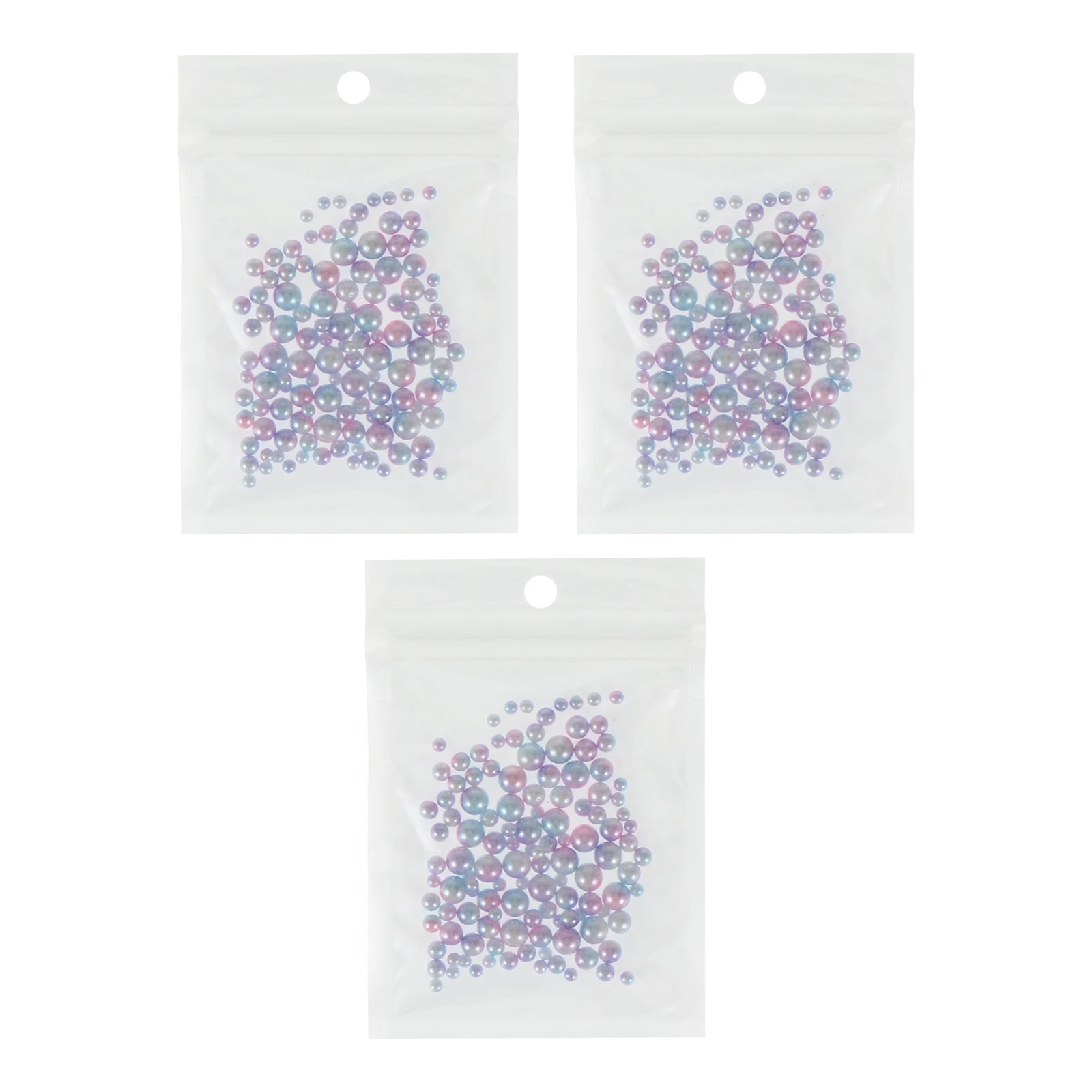 

3 Bags Gradient Fantasy Pearl Nail Art Jewelry Decoration Pearls Plastic DIY Manicure Charms