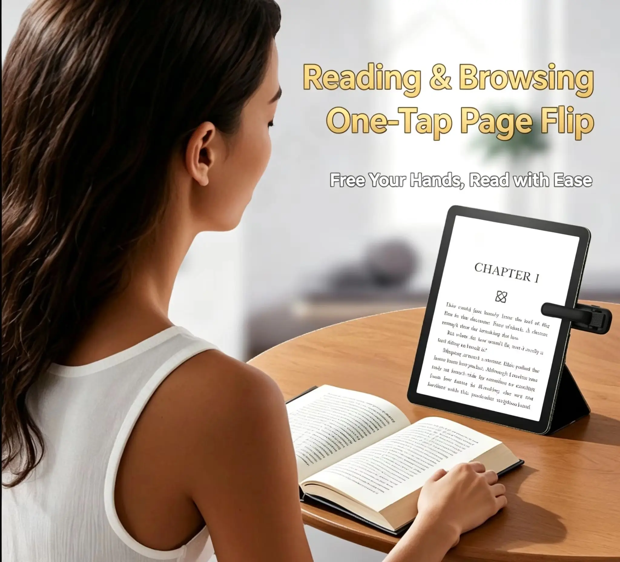 Wireless Bluetooth Page Turner Ring Remote, Hands‑Free Page Turning Controller For E‑Book Reader, Phone, Tablet Camera Shutter
