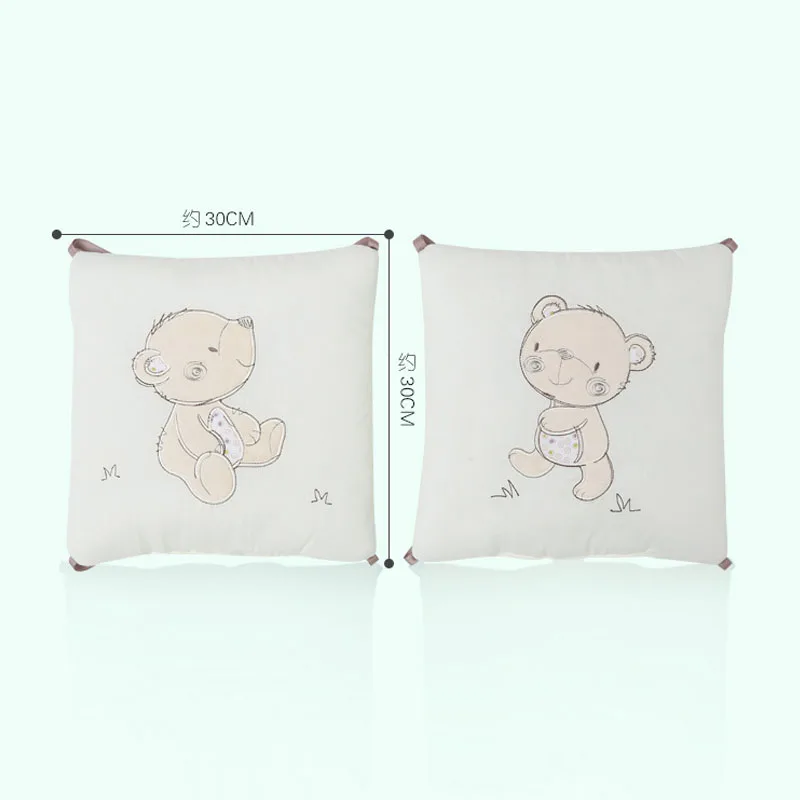 Cushions For Chairs 6 PC, 30x30cm Chair Cushions With Ties, Pure Cotton Bear Pattern Cushion