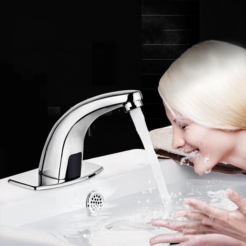 

Hot & Cold Bathroom Automatic Touch Free Infrared Sensor Faucets Touchless Water Saving Inductive Electric Water Tap Mixer Power