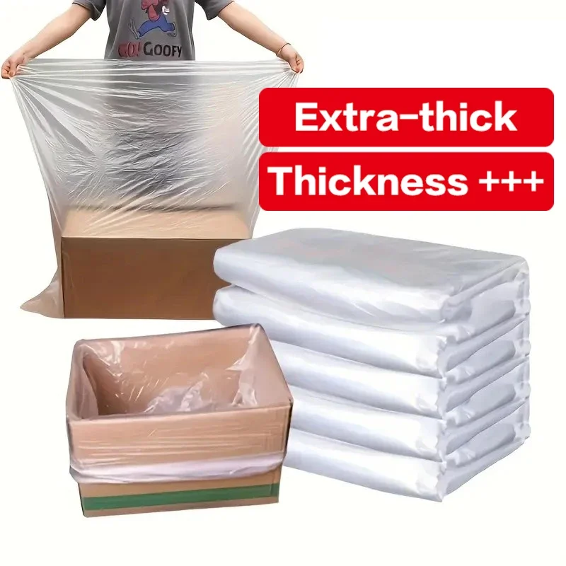 Bolsas de almacenamiento transparentes Extragrandes, bolsas de película impermeables a prueba de polvo, caja de cartón, organizador de bolsa interior, 10 Uds.