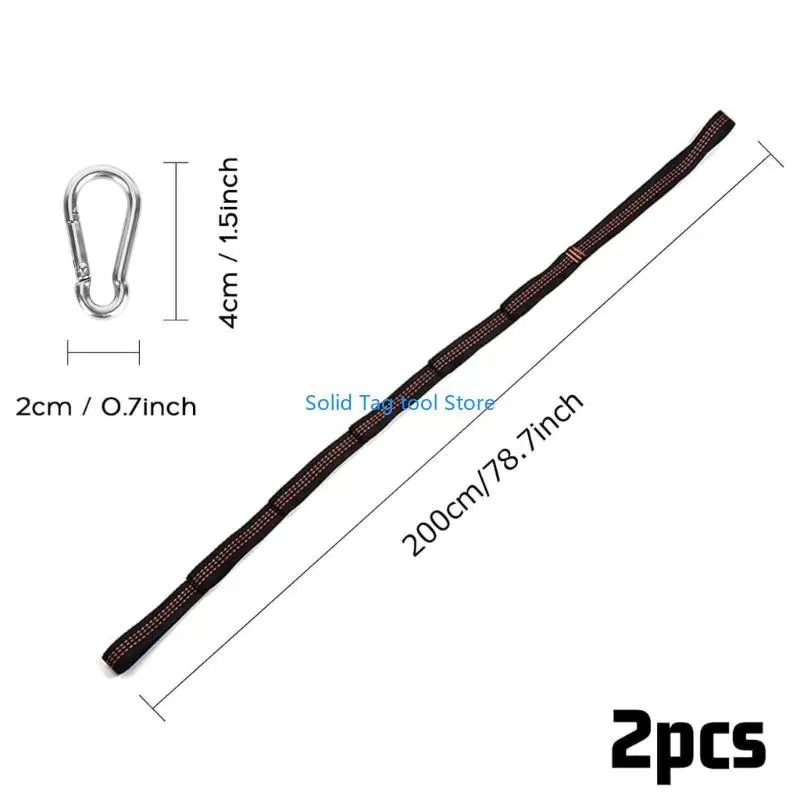 4xfd Outdoor Hangmat Support BEWERPOBLE POLYESTER ROPE MET KARABINER SET