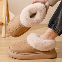 Platform Fluffy Slippers Women /men Warm House Shoes Fashion Plush Winter Snow Boots Ladies Home Elegant Casual Cotton Footwear