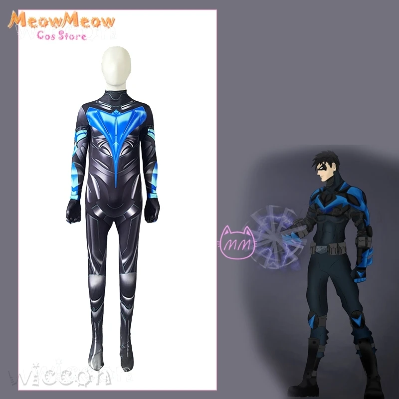 adults-kids-titan-cosplay-jumpsuit-night-wing-dickgrayson-roleplay-bodysuit-halloween-clothing-mens-boy-superhero-outfit-robin