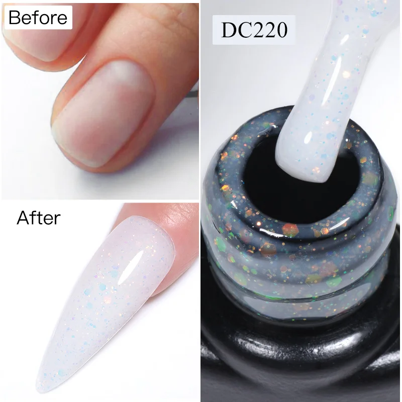 Mtssii 7ml Milky White Glitter Quick Extensions Gel Nail Polish Auroras Shining Sequin Dream Color Extend Construct Nail Varnish