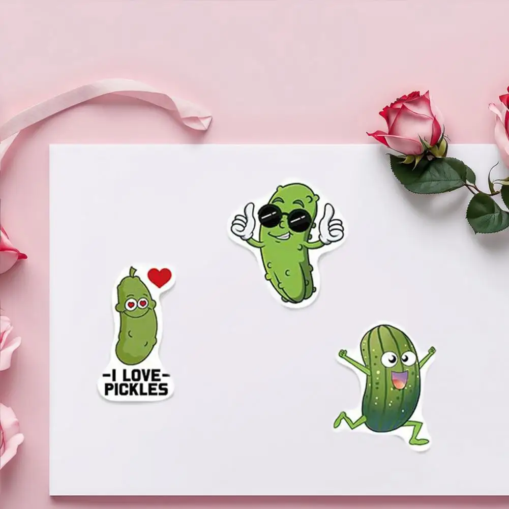 Waterproof Computer Stickers Cute Stickers for Scrapbooks Vibrant Cartoon Pickle Stickers Rich Patterns for Guitars Notebooks