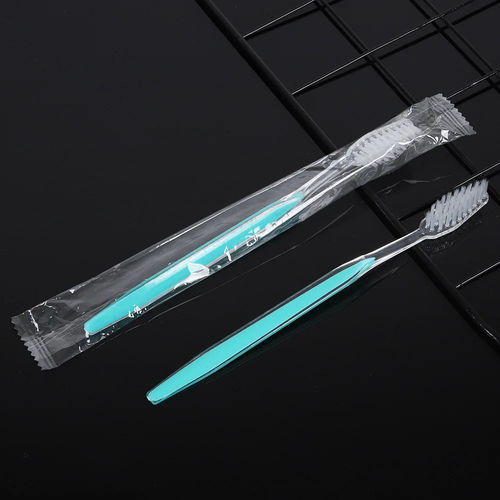 100 Pcs Individually Wrapped Toothbrush Bulk Disposable Travel Toothbrushes Soft Bristle Tooth Brush Single Pack for Camping