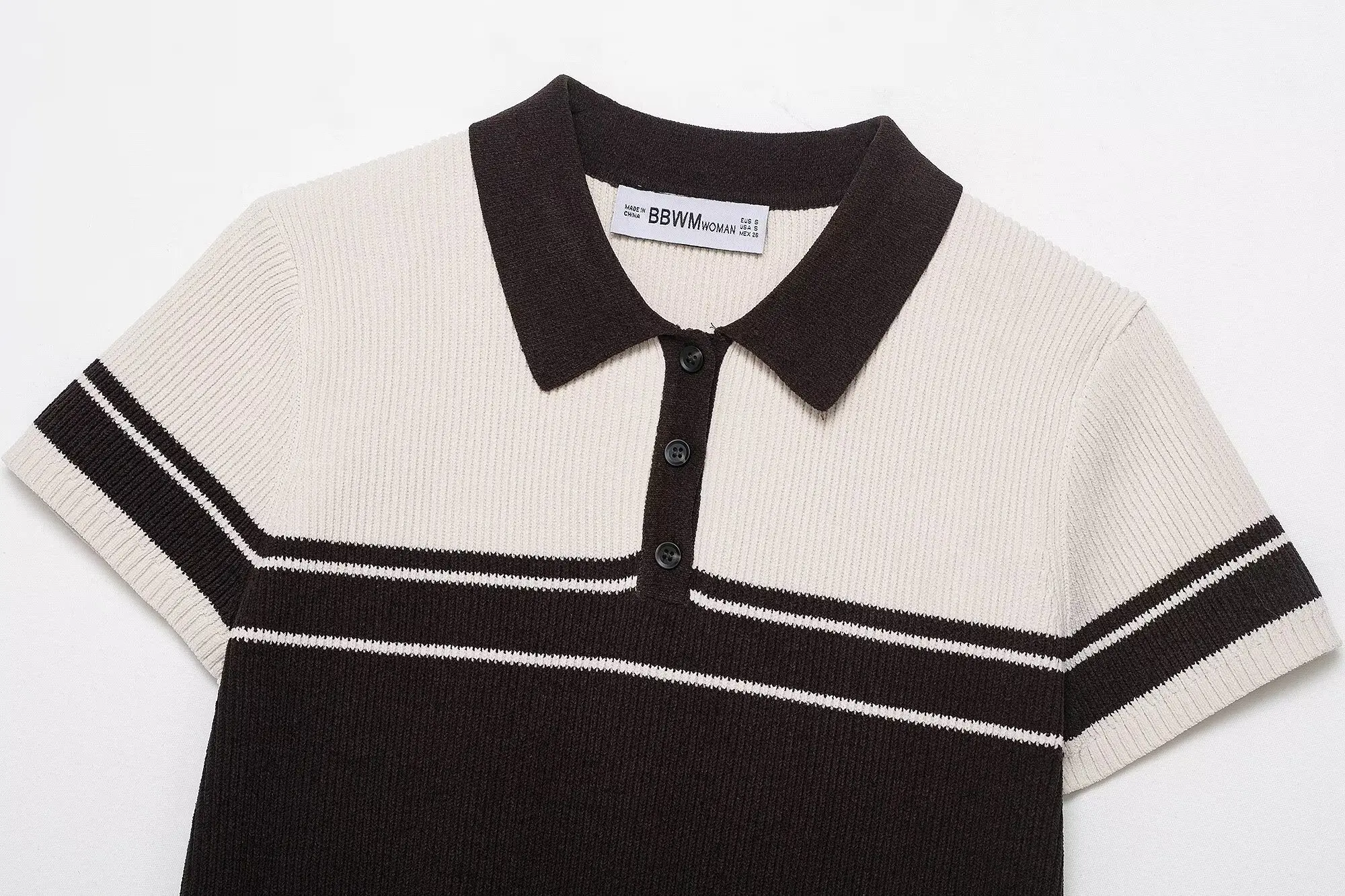 

BB6744 ZA25 Новая летняя женская модная женская одежда, простой легкий роскошный вязаный топ в рубчик с короткими рукавами для женщин 49381