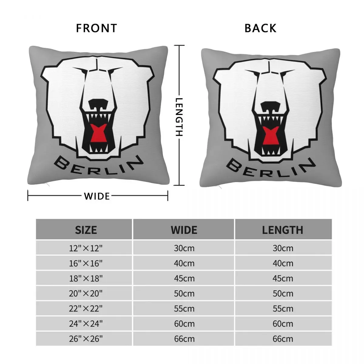 Eisbﾤren Berlin Hockey Square Pillowcase Polyester Linen Velvet Creative Zip Decor Throw Pillow Case Home Cushion Cover