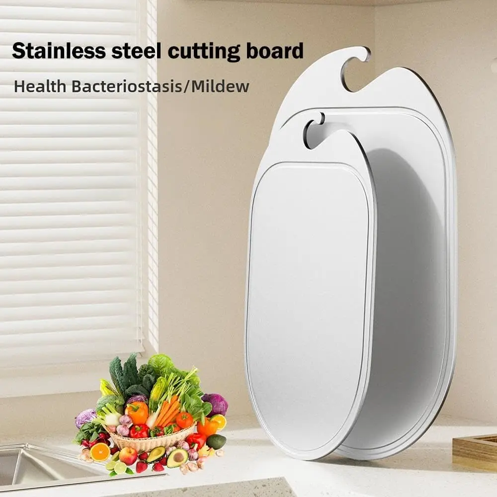 

Разделочная доска из нержавеющей стали 316/304, толстая, большая двухсторонняя разделочная доска для резки мяса, овощей, фруктов