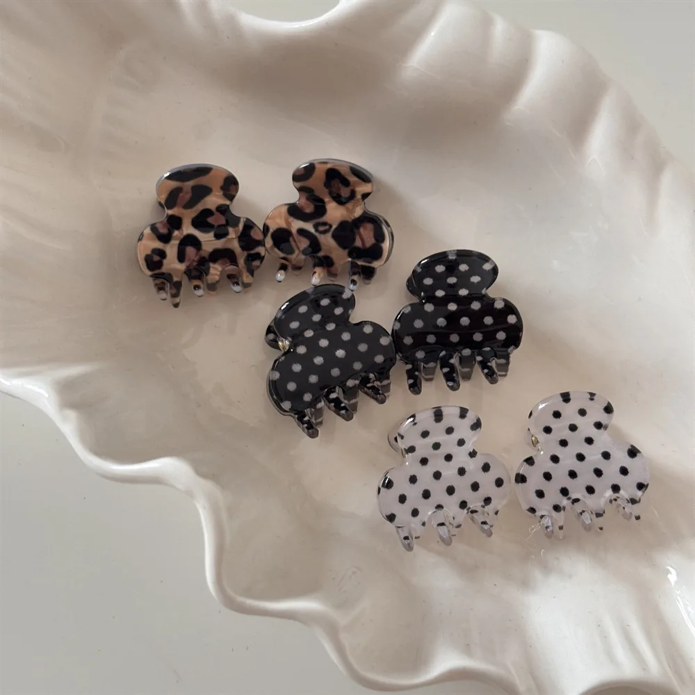 2pcs Mini Polka Dot Small Hair Clwa Half Tie Princess Head Disc Hair Grip Forehead Bangs Clip Fashion Versatile Hair Accessories