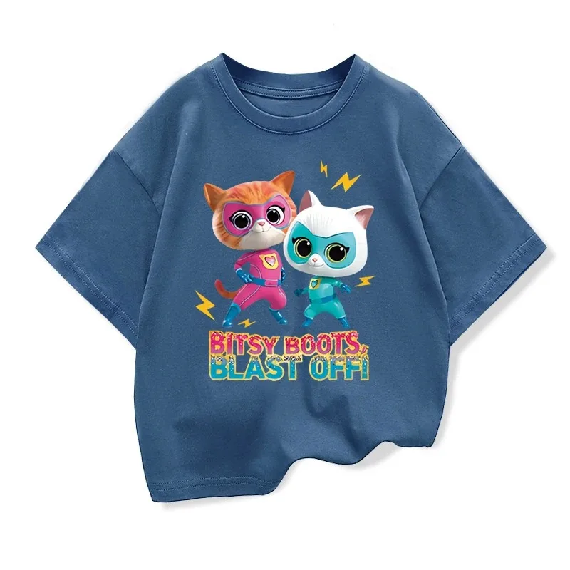 Sommerkleidung Spiel Super Katzen Kostüm Kinder SuperKitties T-Shirt Baby Mädchen Kleinkind Jungen Baumwoll-T-Shirt Kinder Kurzarm-Oberteile – Detail 8