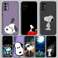 Cartoon S-Snoopys Phone Case For Samsung S24,S21,S22,S23,S30,Ultra,S20,Plus,Fe,Lite,Note,10,9,5G Black Soft Cover