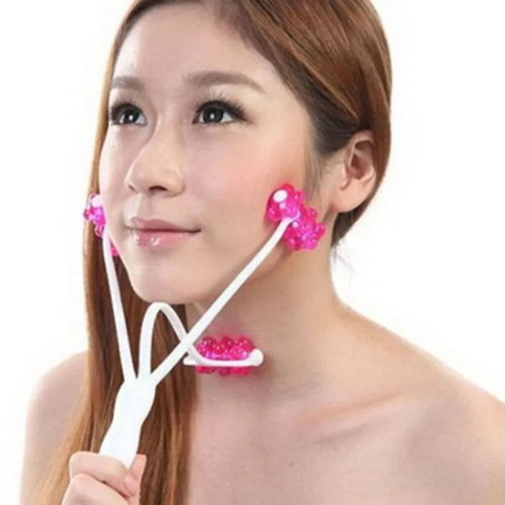 Neck Face Label V Tools Y Shape Hand Held Facial Chin Slimming Massager Roller Portable Neck Cheek Lifting Massage Wheel Roller