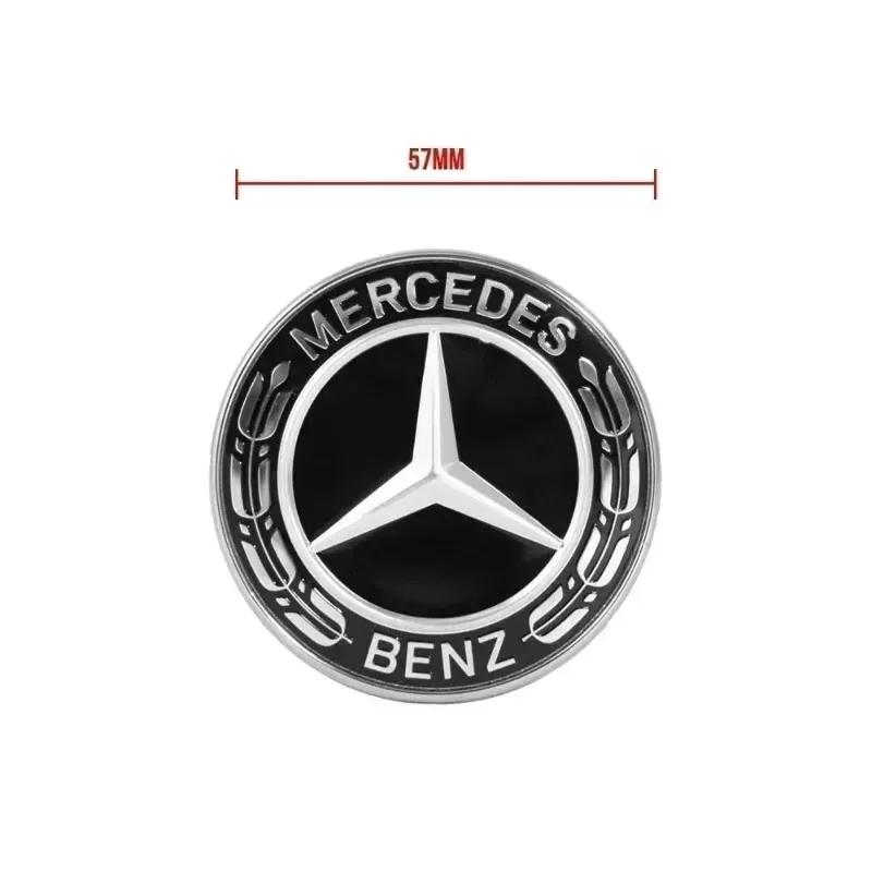1pcs 57mm Star Flat Hood Bonnet Logo Emblem Badge For Mercedes Benz W204 W124 W201 W202 W212 W220 W205 automobile Accessorie view 3