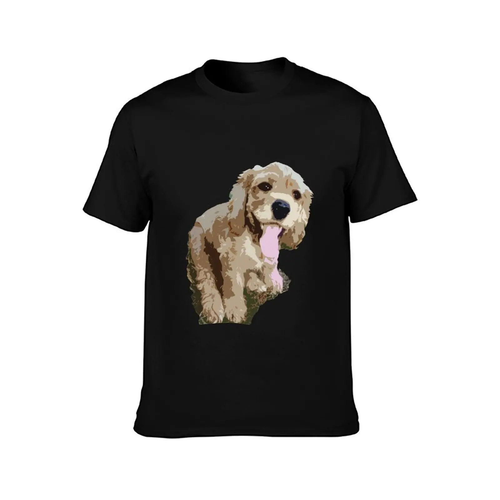Spaniel Pup Graphic T-Shirt Big Size Crew Neck T-Shirt