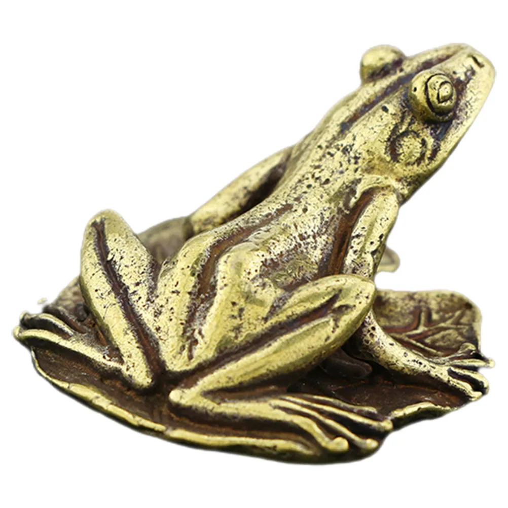 

Copper Frog Ornament Brass Figurines Desk Decor Vintage Garden Statues Ornaments