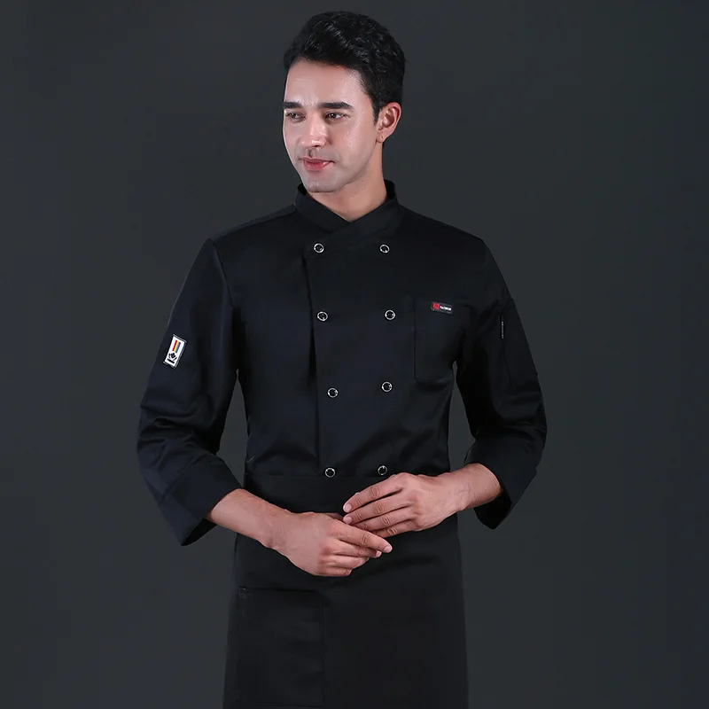 Chef vêtements de travail à manches longues automne hiver Restaurant Cuisine Cuisine occidentale Cuisine restauration cantine cuisson gâteau pain vêtements