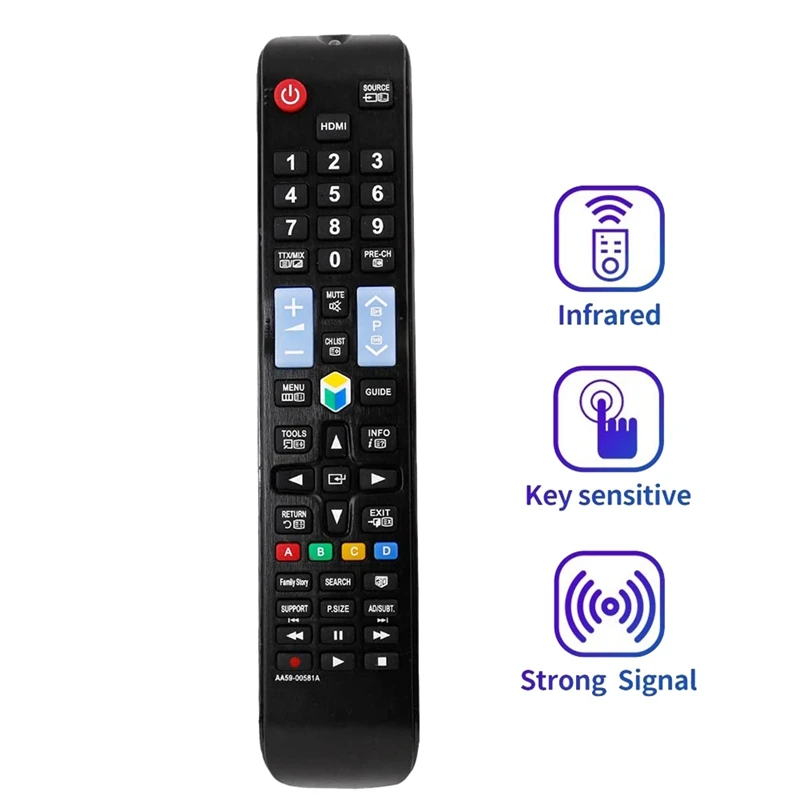 AA59-00581A Black Remote Control For Samsung LED LCD TV UN32EH4500 UN46ES6100F UN32EH5300 UN40EH5300F UN40ES6100F UN46EH5300F