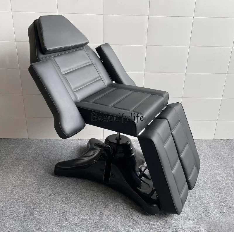 Cama facial rotativa multifuncional, altura ajustável, cadeira de beleza, sobrancelha, tatuagem, lavagem de pés, cadeira de cama