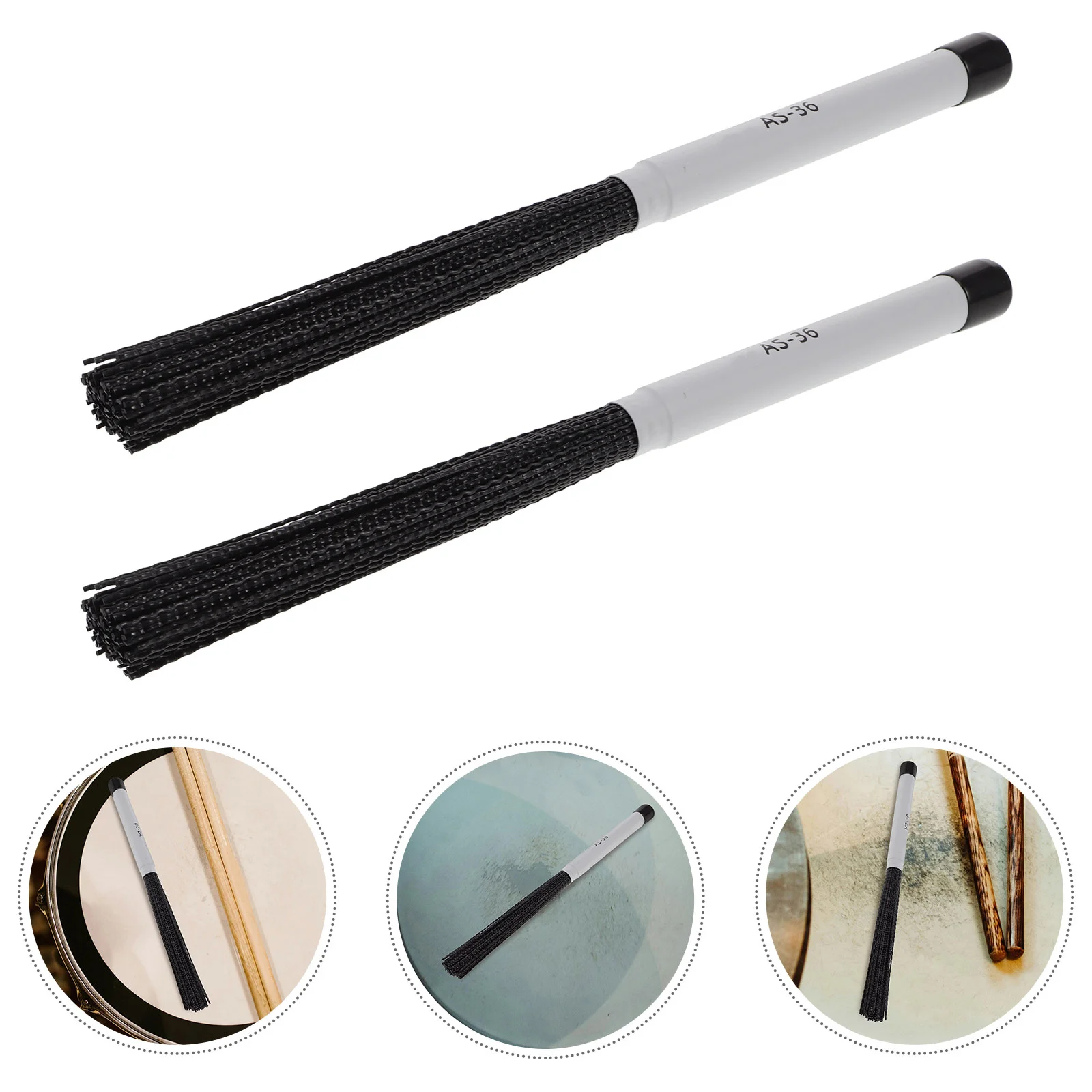 

1Pair Retractable Nylon Drum Brushes High Elastic Jazz Drum Sticks Percussion Instrument Brush Accessory Instrument Accessory