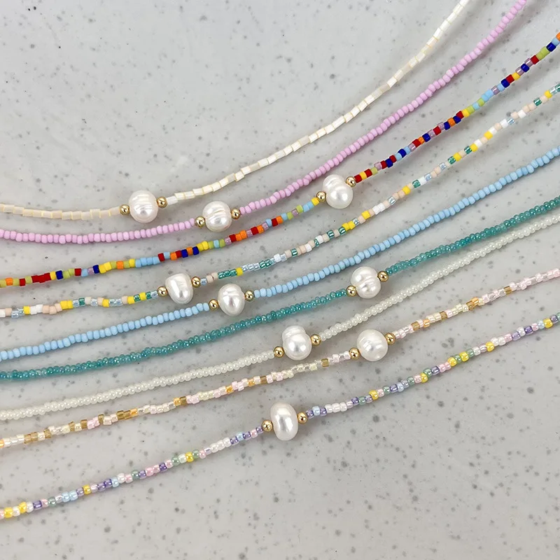 2023 New Arrival Beaded Necklace with Unique Design and Freshwater Pearls for Neck Layering Delicate Freshwater Pearls=