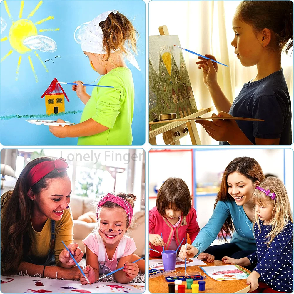 30 قطعة صغيرة غرامة النايلون الشعر التفاصيل فرشاة الطلاء المستديرة للرسم فرش الألوان المائية فرش الطلاء القلم للطلاب الفن القرطاسية #4