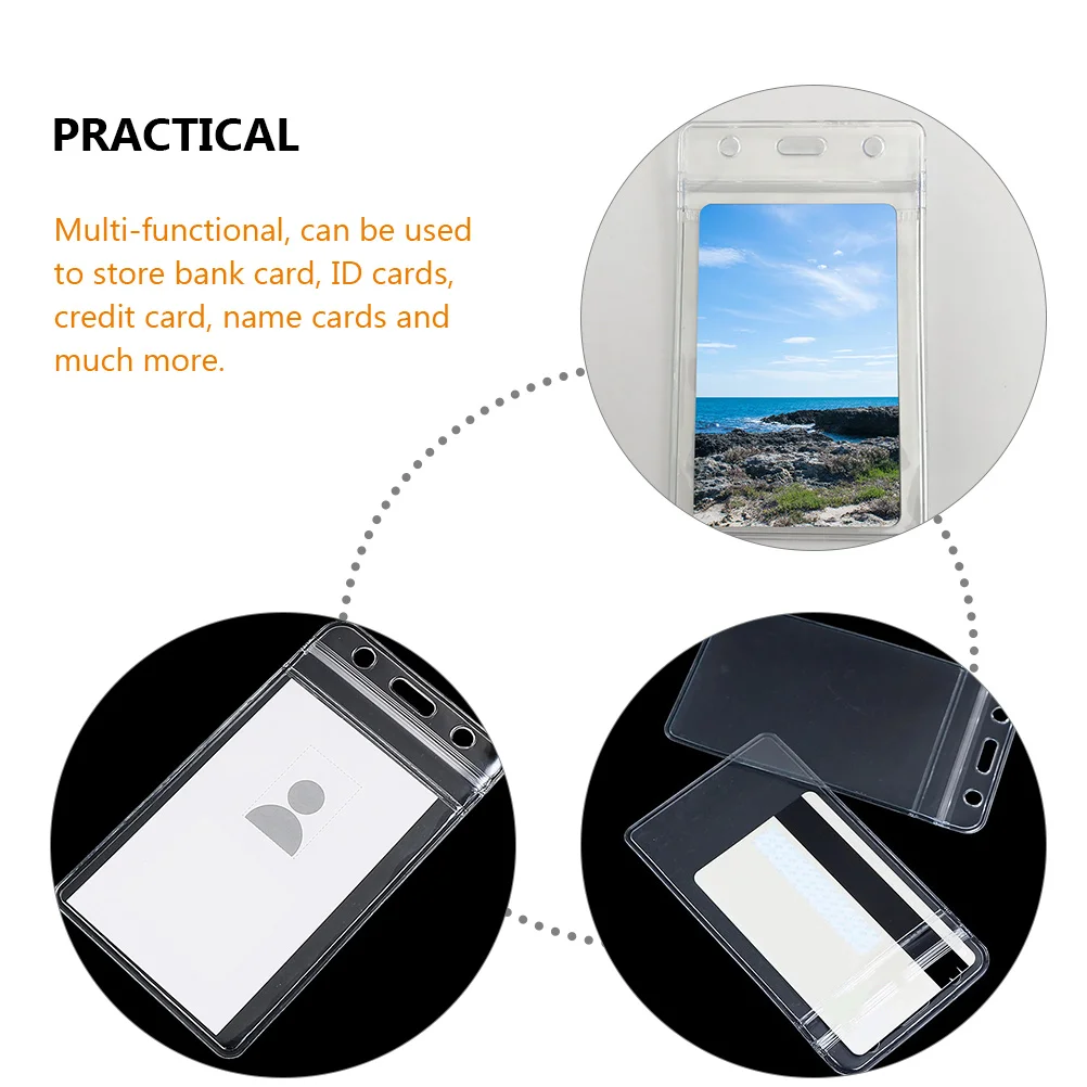 

20pcs Id Sleeves Clear Vertical Pvc Holders Lightweight Name Badge Protector Reusable Sleeve For Teachers Nurses Office