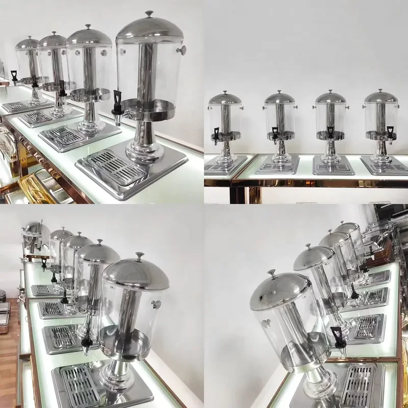 Restaurant Hotel Commercial Stainless Steel Soda Juice Self-Service Glass Dispenser Beverage Rack