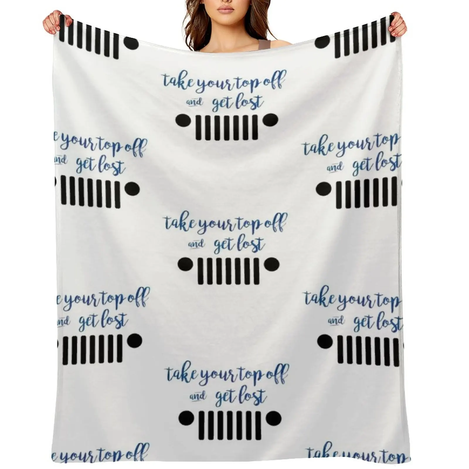 

Take Your Top Off and Get Lost Blue Throw Blanket Blankets For Sofas for sofa decorative Soft Plush Plaid Blankets