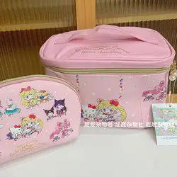 Japanese Sanrio Sailors Moons Cartoon Beauty Girl Large Capacity Handheld Cosmetic Bag Pu Storage Bag Shell Clutch Wallet Toys