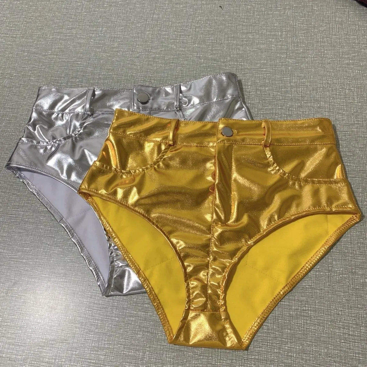 Nightclub Spice Girls Stage Hot Pants Dance Womens Shorts Gold