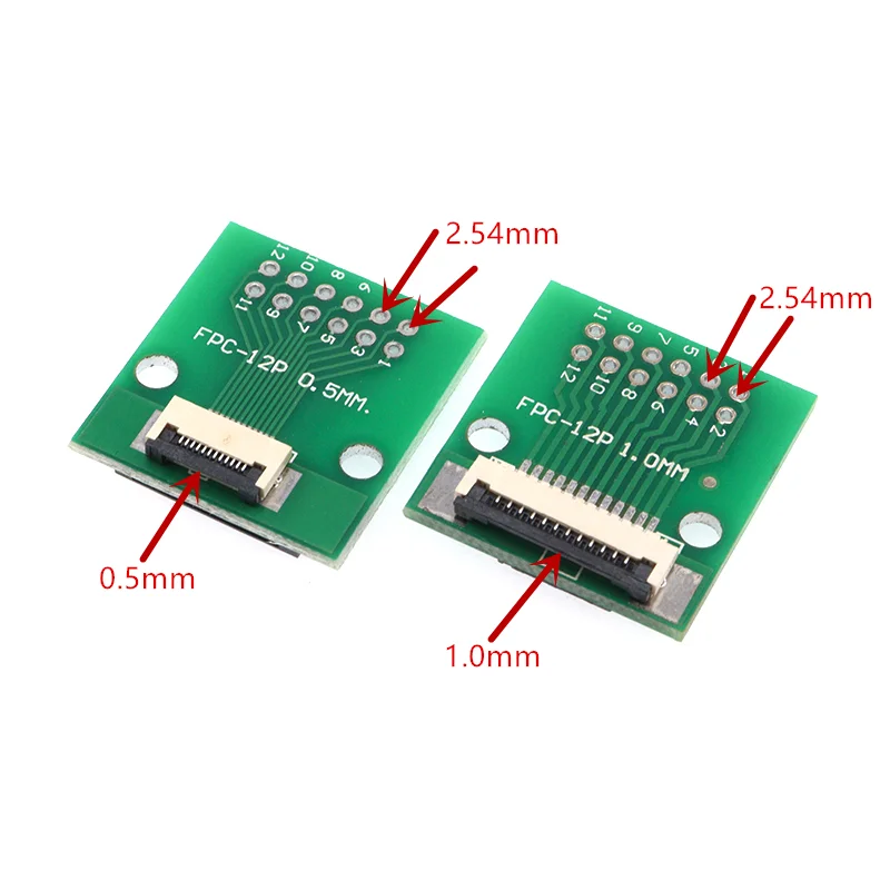 Fpc/ffc Adapter platine 0.5/1,0mm bis 2,54mm gelöteter Stecker