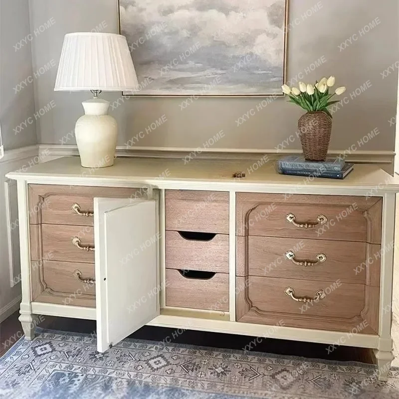 A  side cabinet Vintage country entrance cabinet, art, wall, aisle TV cabinet