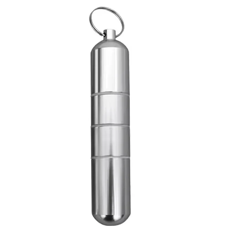 1-4pcs Silver Aluminum Alloy Cigarette Box Waterproof Cigarete Case Pill Toothpick Capsule Cigarette Accessory Mens Gift Gadgets