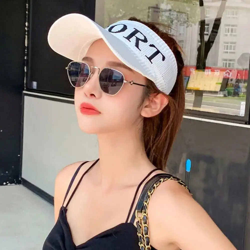 Letter Summer Sports Sun Hats Women Hat Men\'s Cap Visor UV Protection Empty Caps Outdoor Tennis Golf Running Sunscreen