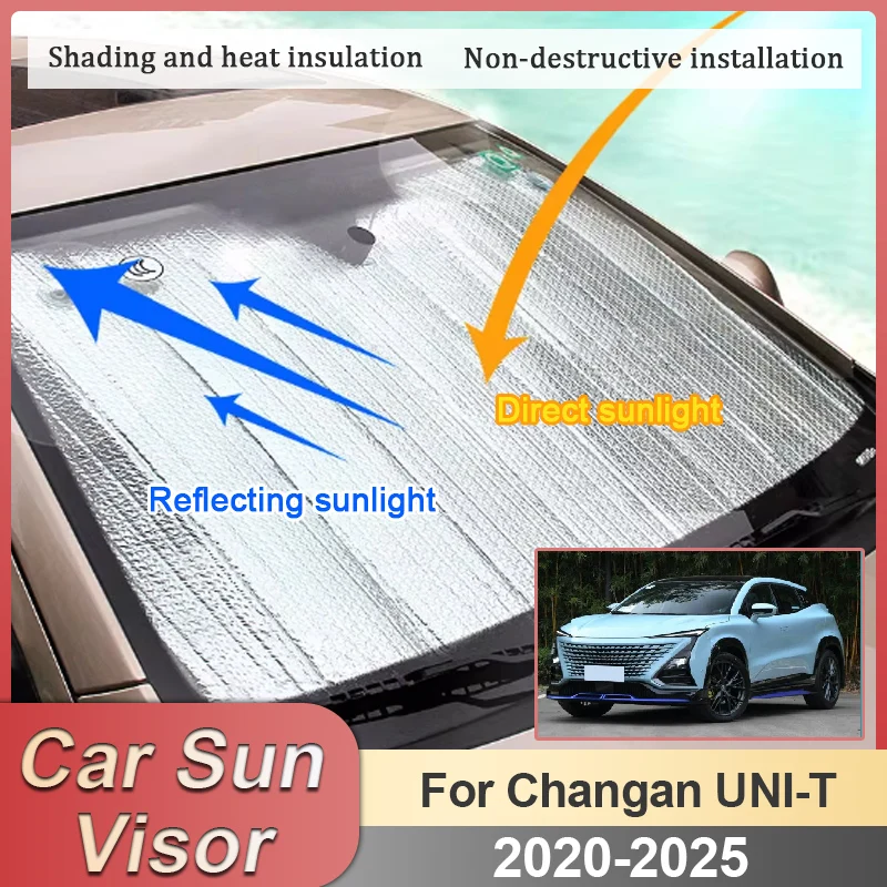 Car For Changan UNI-T Accessories OSCA MT6 2020-2025 Full Coverage Sun Shade Heat Insulation Windshield Cover Reflective Visors