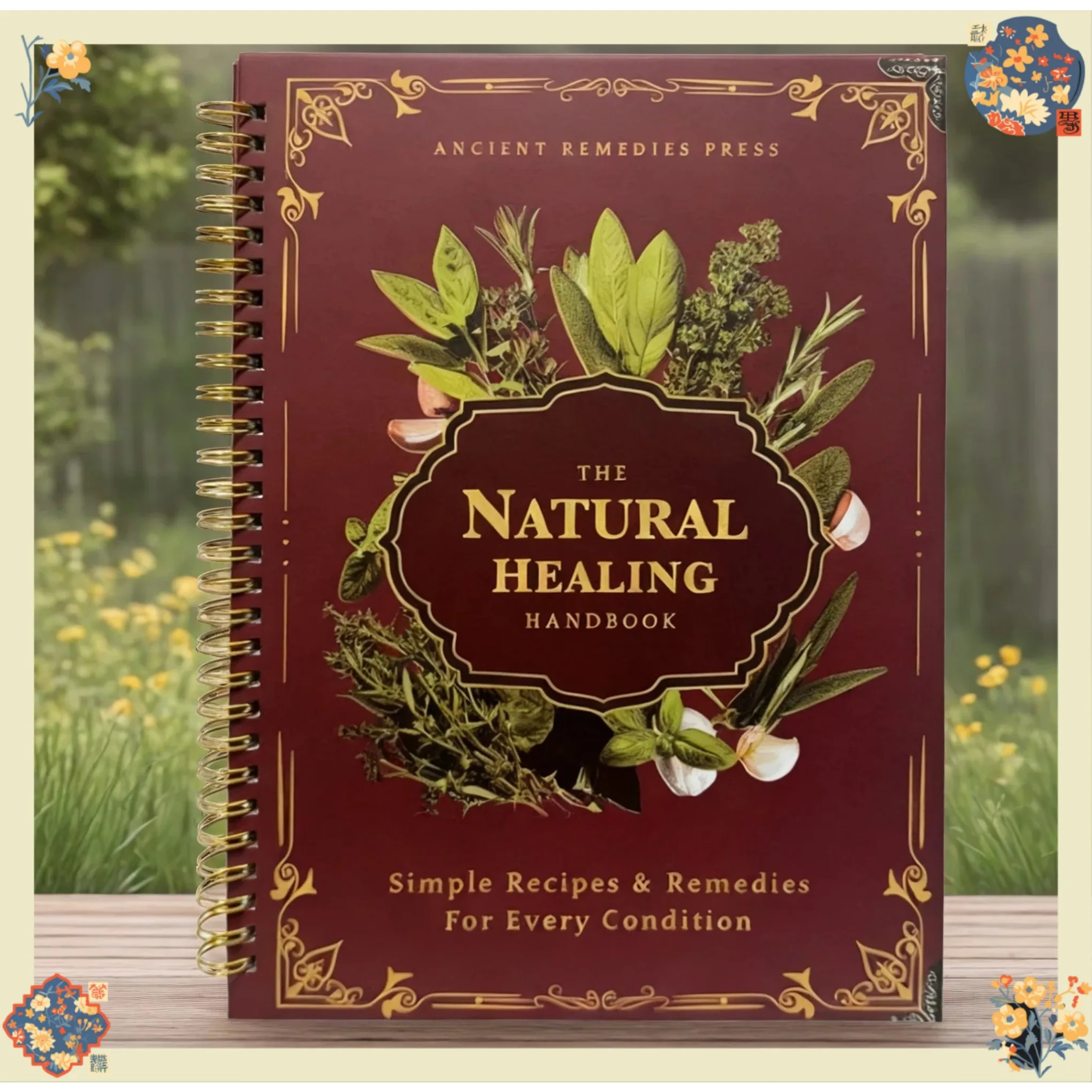 

Натуральное лечебное руководство, травяная книга в спиральной переплете с помощью ступенчатых рецептов для здоровья сердца, кровяного давления и улучшения фокуса