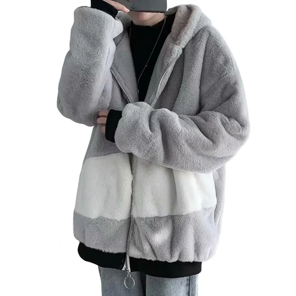 Felpa Baggy cappotto peluche uomo giacca con cappuccio soffice giacca con cappuccio felpa cappotto