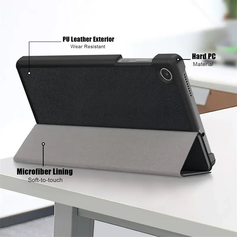 Tri-Folded Stand Funda for Lenovo Tab M8 4th Gen Case TB301FU TB300FU TB300XU 8\