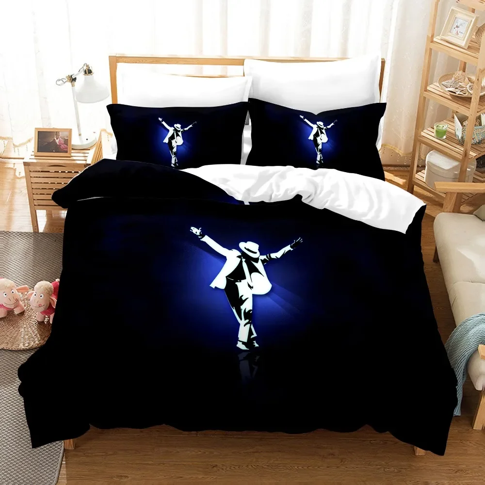 3D-gedrucktes Michael Jackson Bettwäsche-Set, Bettbezüge, Kissenbezüge, Tröster, Bettwäsche-Set, Bettwäsche, Textil, Zuhause, Königin, König, Einzelbett – Detail 15