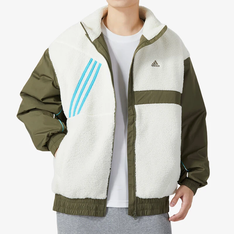 adidas-genuine-lamb-wool-men's-standing-collar-cotton-jacket-ik5108