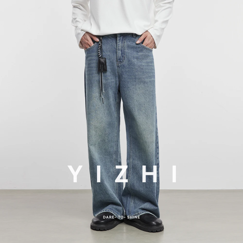 

Fashion American High Street Retro Jeans Men's Spring and Autumn High-end Loose Straight-leg All-match Trousers Men's Clothing