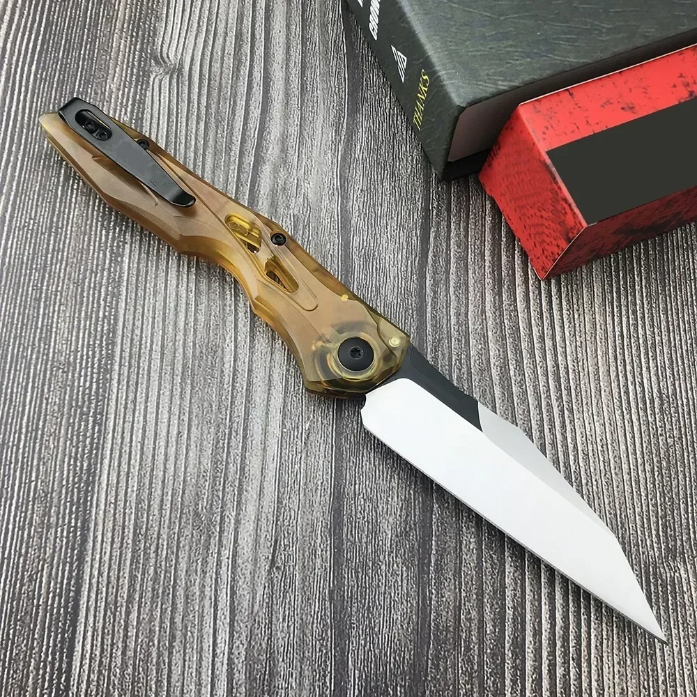 7650 Launch 13  Wharncliffe Folding Pocket Knife D2 Blade PEI Handle Outdoor Camping Hunting EDC Knives - 4 Styles