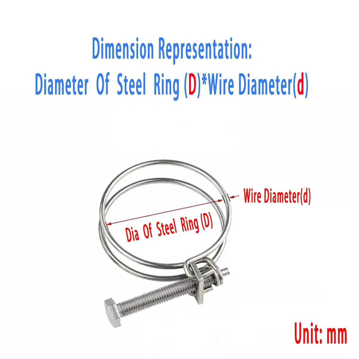 

304 Stainless Steel Double Steel WireWater And Gas Pipe Clamp