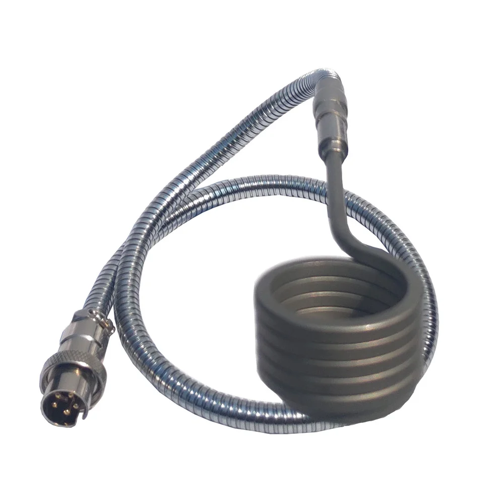 20/25mm Axial Heater Coil With Metal Gooseneck Fexible Serpentine Tubes and GX16 5 Pin DEN Plug Fit For Dual Switch PID Controll