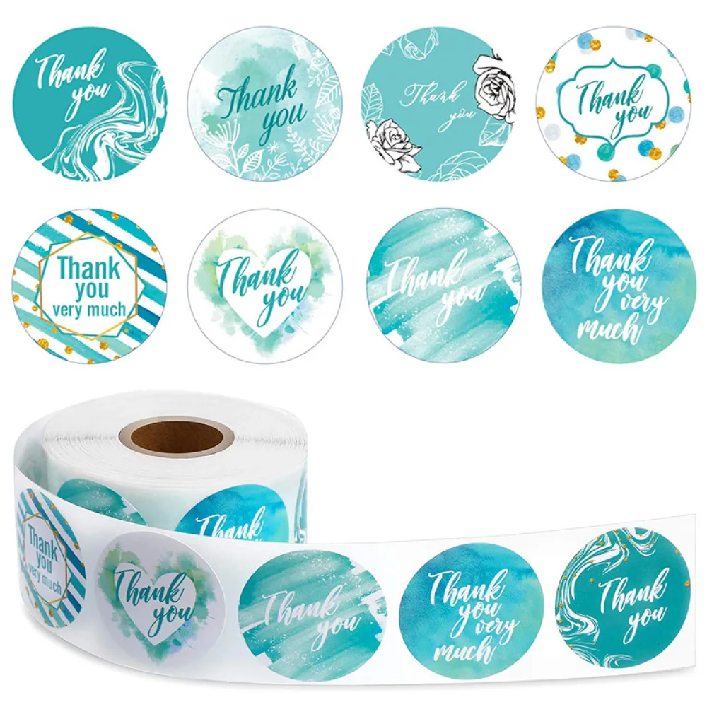 Beautiful Floral Thank You Stickers Round Adhesive Tags For Bakery Packaging Party Decorations Craft Stationery Kit